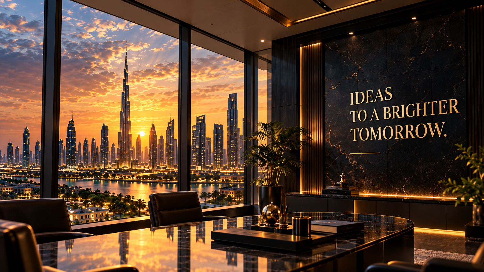 Marco Global Ventures executive lounge overlooking Dubai