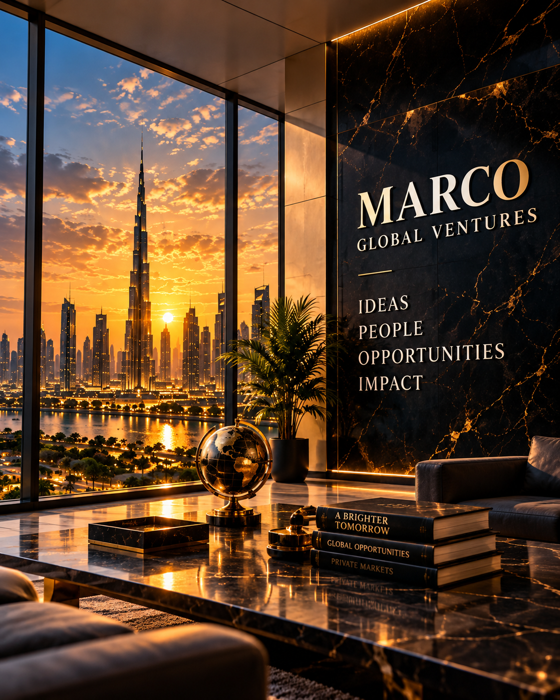 Marco Global Ventures executive office overlooking Dubai